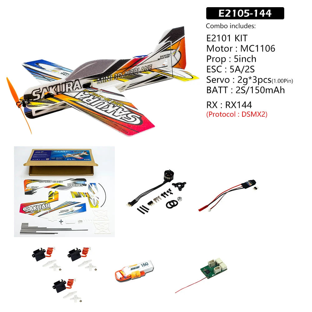 DW Hobby Mini 3D RC Airplane EPP Foam 451mm Wingspan DIY Model Kit