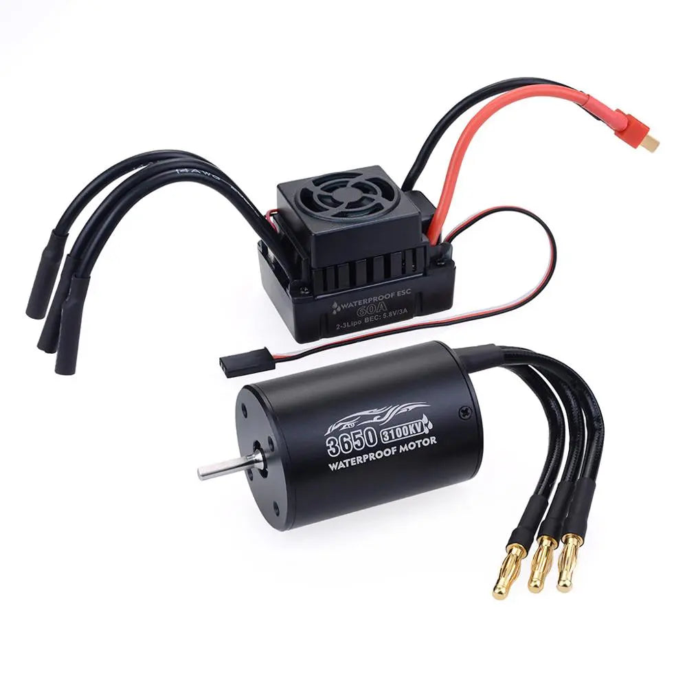 Surpass Hobby 3650 Waterproof Brushless Motor & 60A ESC Combo for 1/10 RC