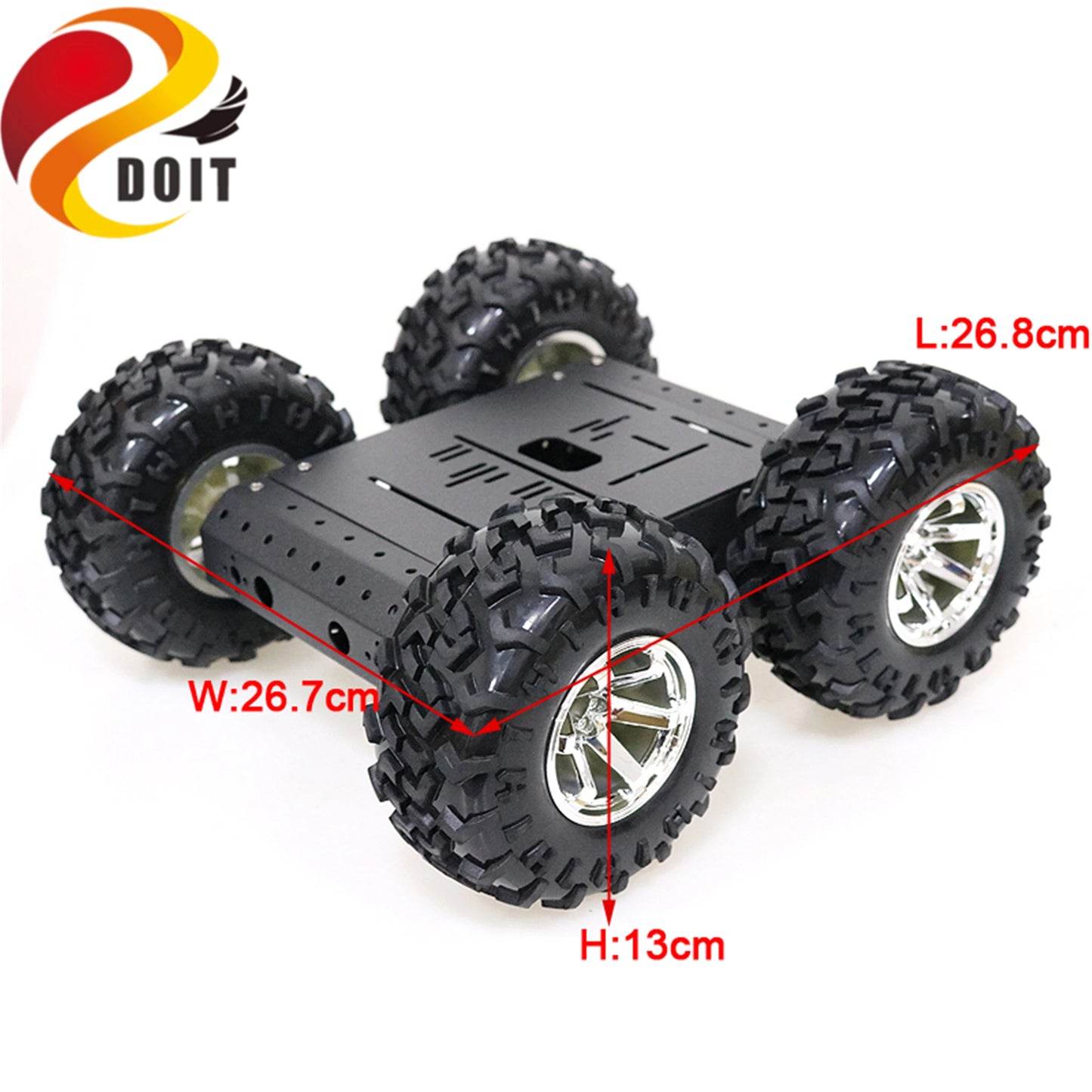 SZDOIT 4WD Metal Robot Car Chassis Kit with DC Motors for Arduino DIY