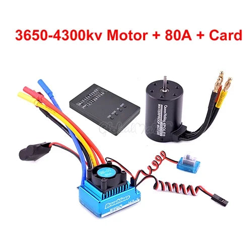 3650 Brushless Motor 2300–5200KV with 45A–120A ESC for 1/10 RC Car