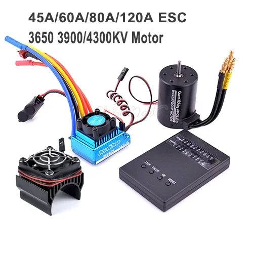 3650 Brushless Motor 2300–5200KV with 45A–120A ESC for 1/10 RC Car