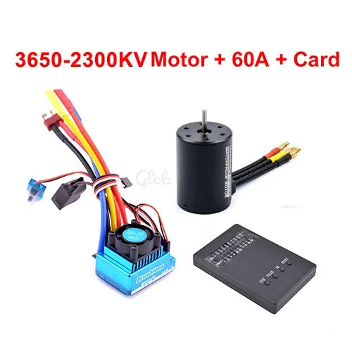 3650 Brushless Motor 2300–5200KV with 45A–120A ESC for 1/10 RC Car