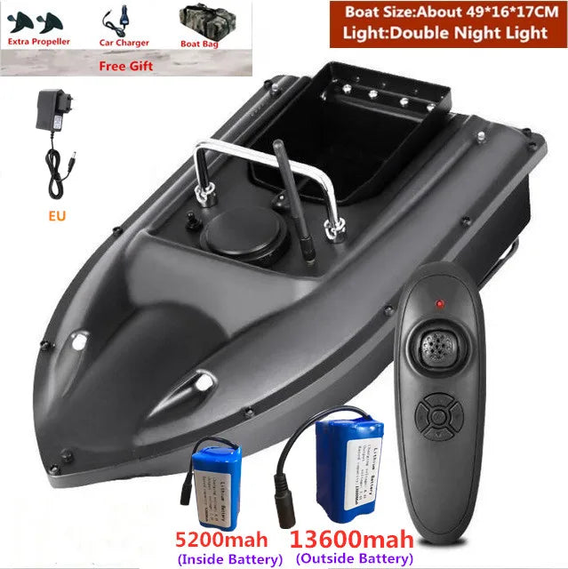 RC Fishing Bait Boat 1.5KG Load 500m Remote Control with Dual Night Lights