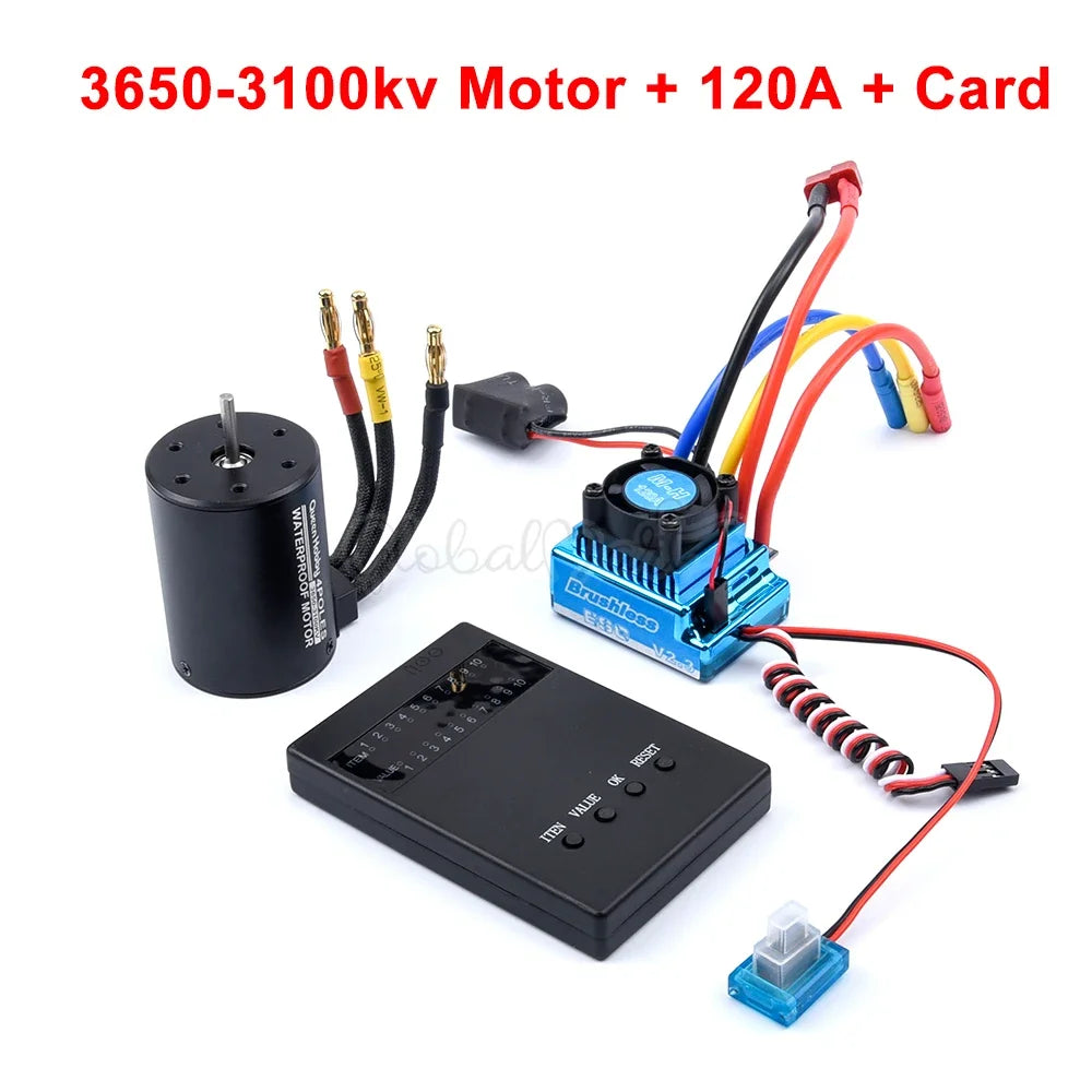 3650 Brushless Motor 2300–5200KV with 45A–120A ESC for 1/10 RC Car