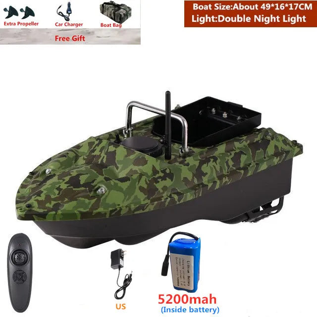 RC Fishing Bait Boat 1.5KG Load 500m Remote Control with Dual Night Lights