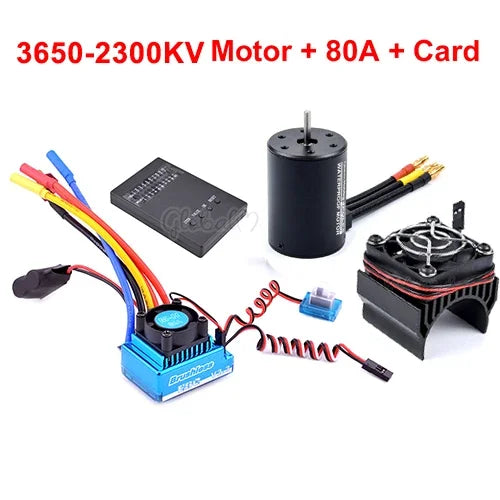 3650 Brushless Motor 2300–5200KV with 45A–120A ESC for 1/10 RC Car