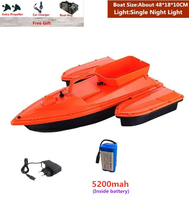 RC Fishing Bait Boat 1.5KG Load 500m Remote Control with Dual Night Lights