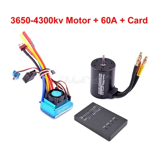 3650 Brushless Motor 2300–5200KV with 45A–120A ESC for 1/10 RC Car