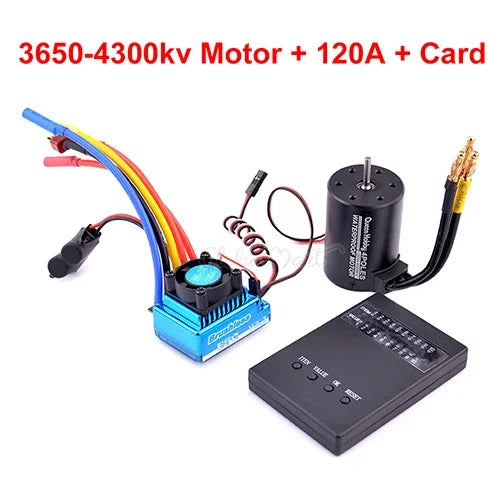 3650 Brushless Motor 2300–5200KV with 45A–120A ESC for 1/10 RC Car