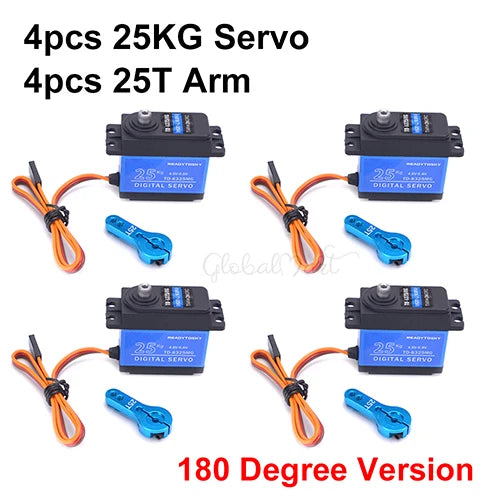 Waterproof 20–60KG Metal Gear Digital Servo 25T for 1/8–1/10 RC Vehicles