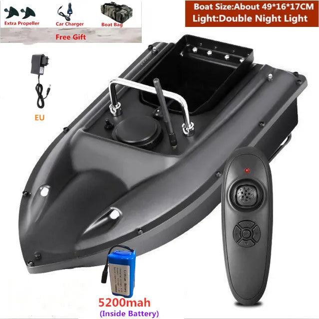 RC Fishing Bait Boat 1.5KG Load 500m Remote Control with Dual Night Lights