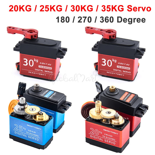 Waterproof 20–60KG Metal Gear Digital Servo 25T for 1/8–1/10 RC Vehicles