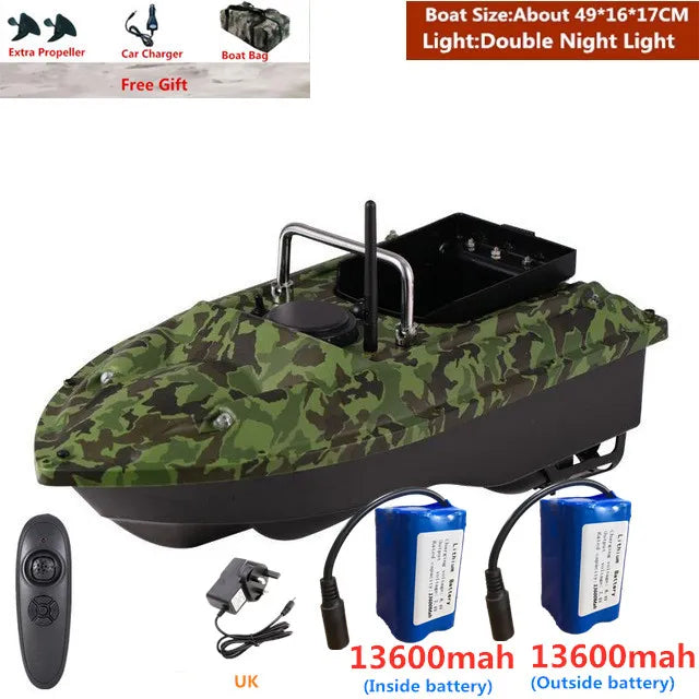 RC Fishing Bait Boat 1.5KG Load 500m Remote Control with Dual Night Lights