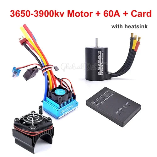 3650 Brushless Motor 2300–5200KV with 45A–120A ESC for 1/10 RC Car