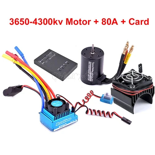 3650 Brushless Motor 2300–5200KV with 45A–120A ESC for 1/10 RC Car