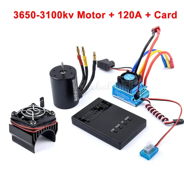 3650 Brushless Motor 2300–5200KV with 45A–120A ESC for 1/10 RC Car