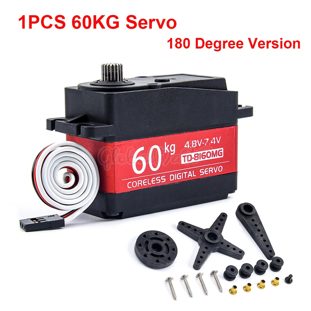 Waterproof 20–60KG Metal Gear Digital Servo 25T for 1/8–1/10 RC Vehicles