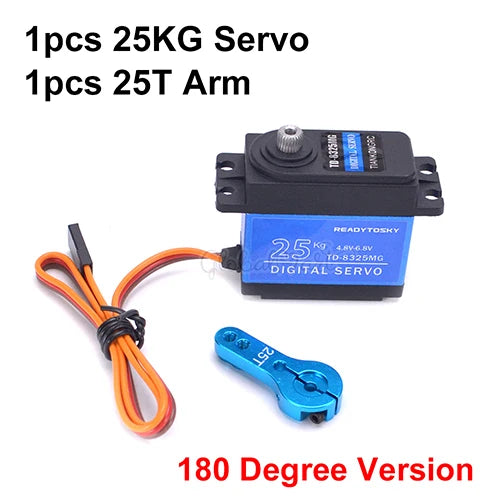 Waterproof 20–60KG Metal Gear Digital Servo 25T for 1/8–1/10 RC Vehicles