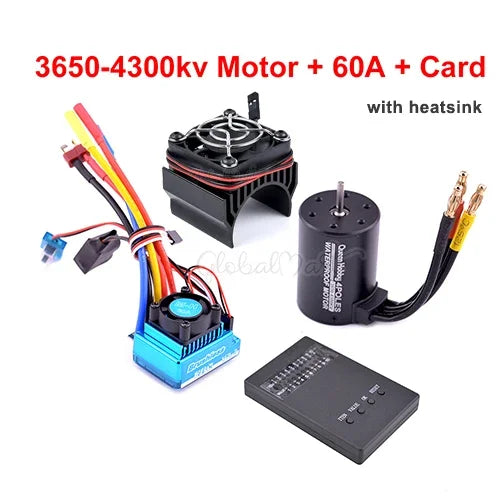 3650 Brushless Motor 2300–5200KV with 45A–120A ESC for 1/10 RC Car