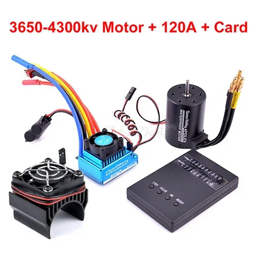 3650 Brushless Motor 2300–5200KV with 45A–120A ESC for 1/10 RC Car