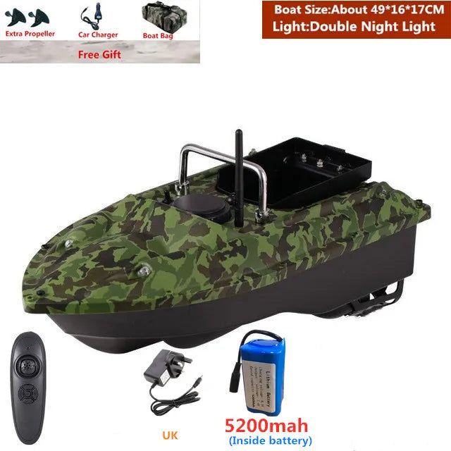 RC Fishing Bait Boat 1.5KG Load 500m Remote Control with Dual Night Lights