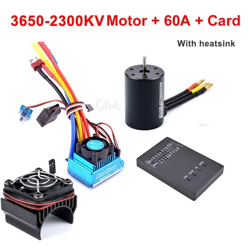 3650 Brushless Motor 2300–5200KV with 45A–120A ESC for 1/10 RC Car